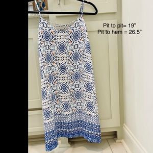 Skies are blue patterned mini sundress - size small